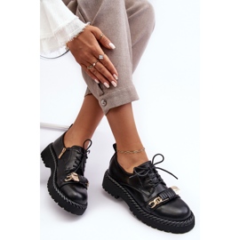 S.Barski Chaussures en cuir pour femmes D&amp;A MR870-80 Noir le noir 1