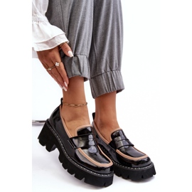 S.Barski Mocassins Femme En Cuir D&amp;A MR870-32 Noir 1