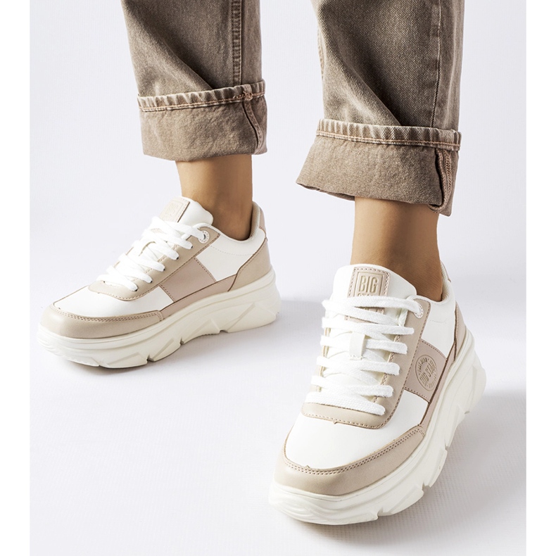 Baskets Big Star blanches MM274500 beige 1