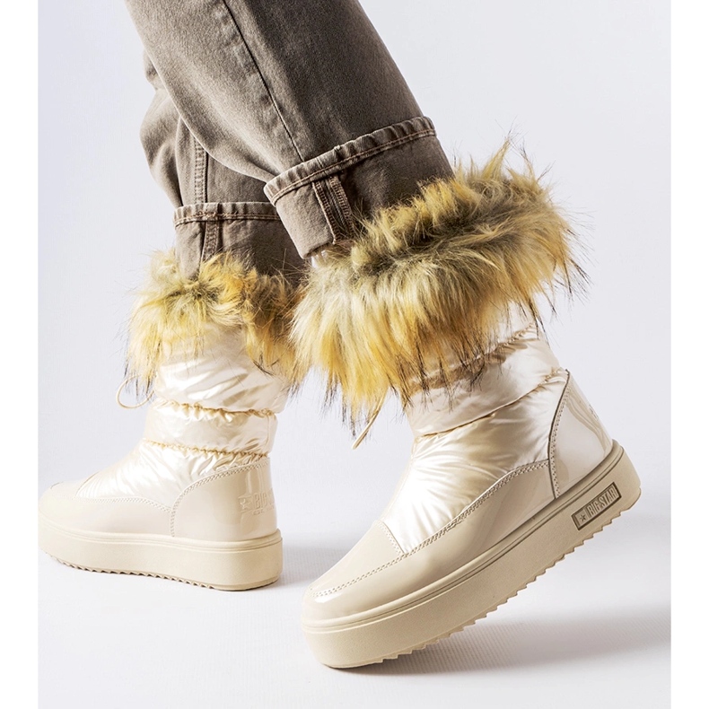 Big Star Bottes de neige isolées beiges avec fourrure MM274380 1