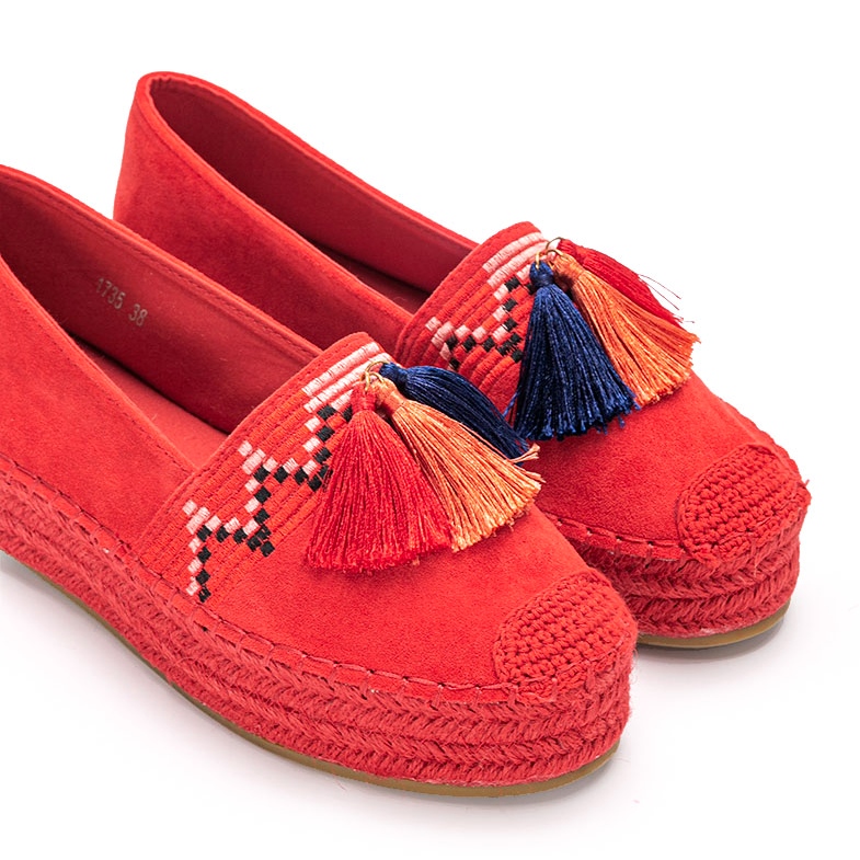 Coura Espadrilles rouges sur la plateforme Pisquid 2