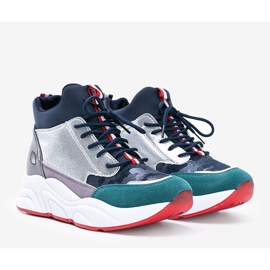 Baskets marine sur semelle épaisse Cassadi bleu marine multicolore 1