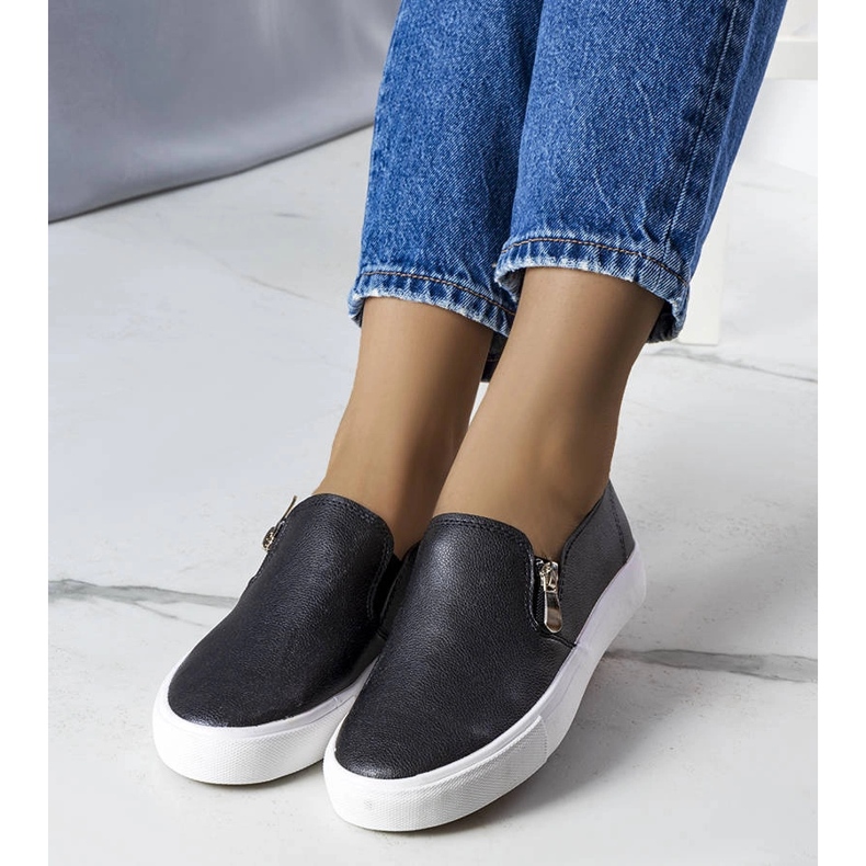 Baskets noires en éco-cuir Denain 1