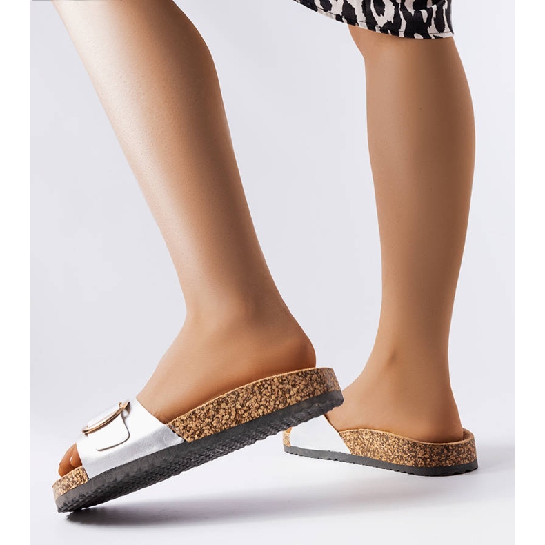 Claquettes à boucle argentée Benoit 1