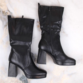 Bottines femme à talons hauts avec élastique, isolées noir Jezzi RMR2288-5 le noir 4