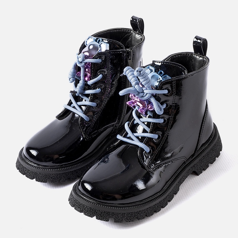 Inna Bottines vernies noires avec ours en peluche Orso 1