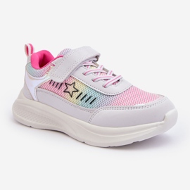 News Chaussures de sport à scratch fille multicolore Adriney blanche 1