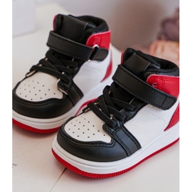 Chaussures de sport hautes pour enfants blanches et rouges Teredite 2