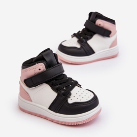 Chaussures de sport hautes pour enfants blanches et roses Teredite 1