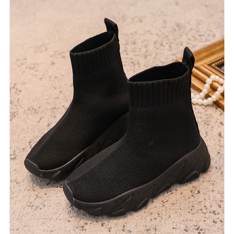 Chaussures chaussettes de sport Zaelin noires pour enfants 1