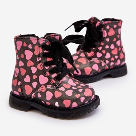 Bottines isolées pour enfants avec fermeture éclair, noir et rose Dolida 1