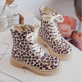 Bottines enfants isolées à fermeture éclair, Beige et marron Dolida 1