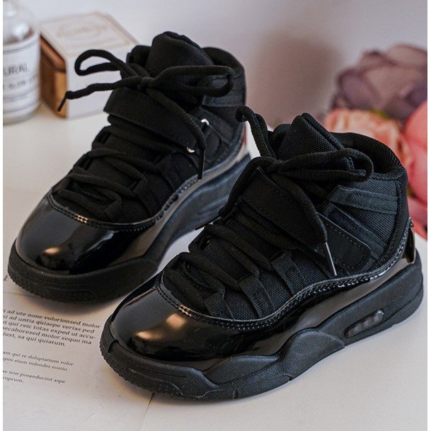 Chaussures de sport à lacets pour enfants noires Darina 1