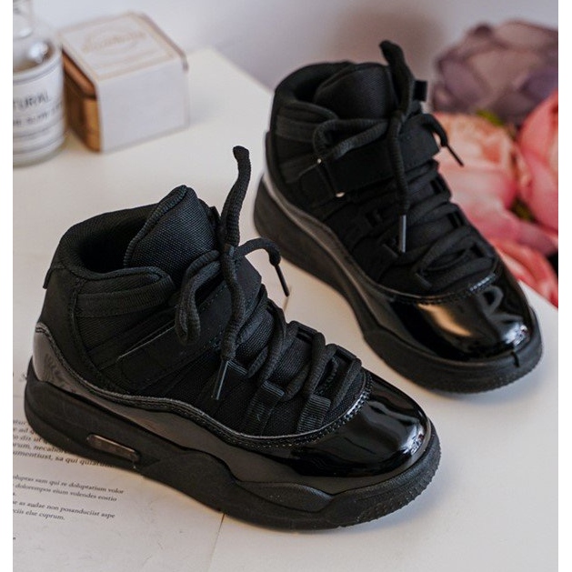 Chaussures de sport à lacets pour enfants noires Darina 2