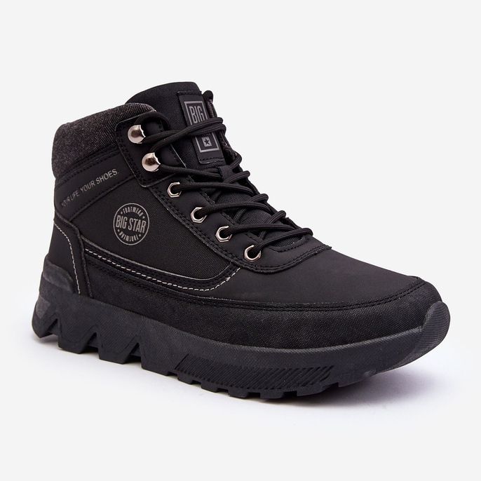 Chaussures de trekking pour hommes noires Big Star MM174016 1