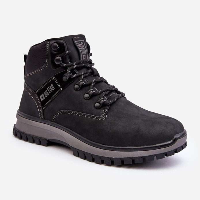 Chaussures de trekking pour hommes noires Big Star MM174019 1