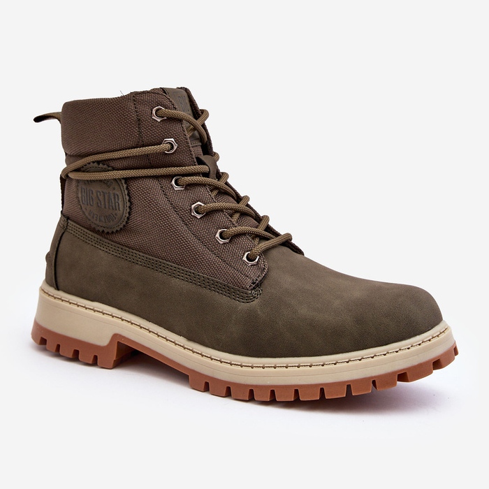 Bottes de trappeur pour hommes en mousse à mémoire de forme kaki Big Star KK174205 vert 1 Bottes de trappeur pour hommes en mousse à mémoire de forme kaki Big Star KK174205 vert 1