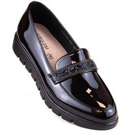Chaussures confortables, mocassins à enfiler vernis, noir, T.Sokolski J23-327 le noir 2 Chaussures confortables, mocassins à enfiler vernis, noir, T.Sokolski J23-327 le noir 2