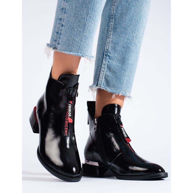 Bottines femme à petit talon Shelovet noir 1