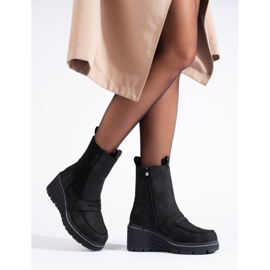 Goodin Bottines en daim noir Shelovet le noir 1