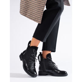 W. Potocki Bottines à talons plats Potocki noires le noir 2