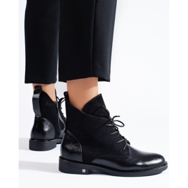 W. Potocki Bottines à talons plats Potocki noires le noir 3