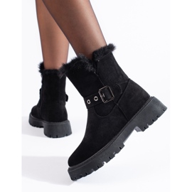 Boots de neige noires avec boucle Vinceza le noir 1