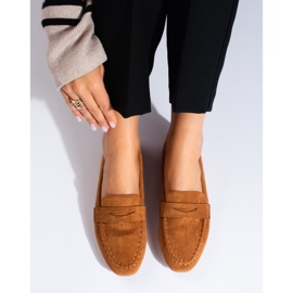 Lords confortables en daim Shelovet camel pour femme brun 2