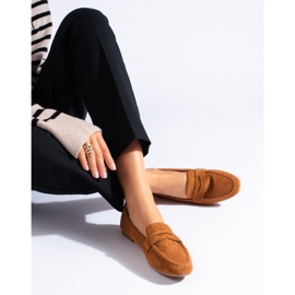 Lords confortables en daim Shelovet camel pour femme brun 3