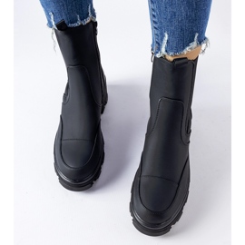 Bottines noires à semelle massive Mafalda le noir 2