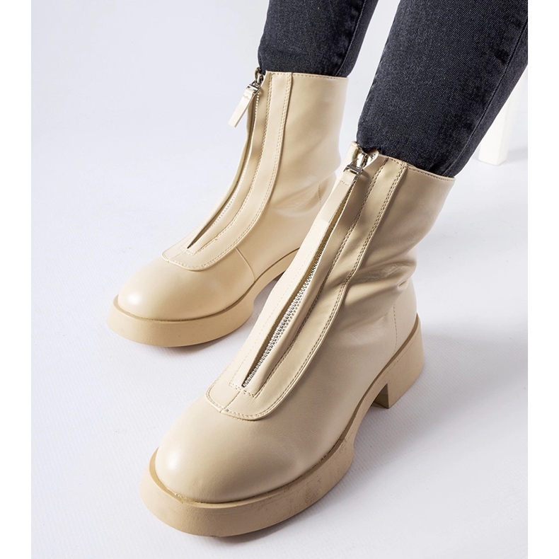 Bottines isolées beiges avec fermeture éclair Baldo 1