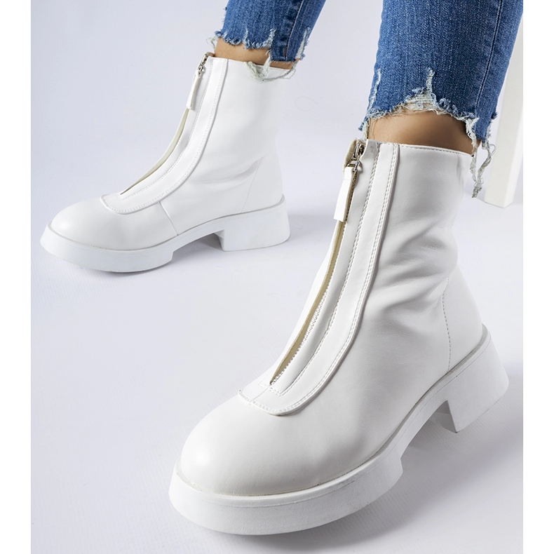 Bottines isolées blanches avec fermeture éclair Baldo 1