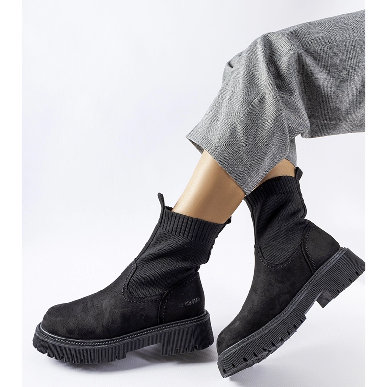Bottines chaussettes noires Big Star MM274540 1