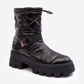 PH2 Bottines femme à semelle massive et talon plat, Noir Werikse 1