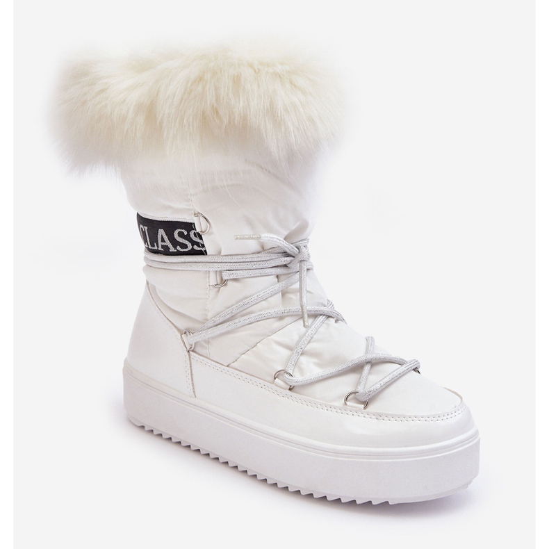 PS1 Bottes De Neige À Lacets Pour Femme Blanc Santero 1