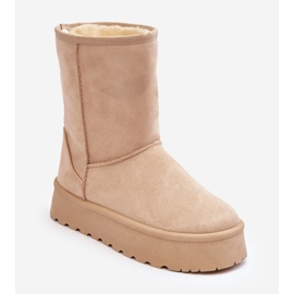 PS1 Bottes de neige isolées en fourrure Abrams beiges pour femmes 1