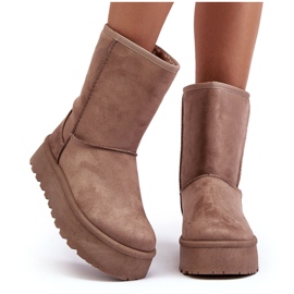 PS1 Bottes de neige isolées en fourrure pour femmes Beige foncé Abrams 10