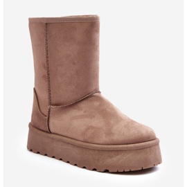 PS1 Bottes de neige isolées en fourrure pour femmes Beige foncé Abrams 1