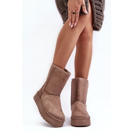 PS1 Bottes de neige isolées en fourrure pour femmes Beige foncé Abrams 7
