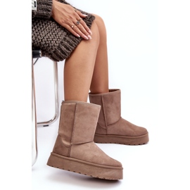 PS1 Bottes de neige isolées en fourrure pour femmes Beige foncé Abrams 9
