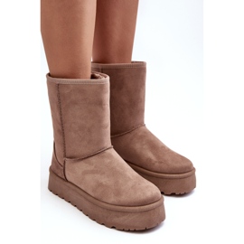 PS1 Bottes de neige isolées en fourrure pour femmes Beige foncé Abrams 5