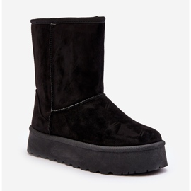 PS1 Bottes de neige isolées en fourrure Abrams noires pour femmes 1