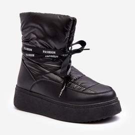 PS1 Bottes De Neige Pour Femmes Avec Laçage Décoratif Noir Siracna le noir 1