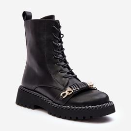 Bottes Worker Pour Femme Avec Décoration Noir S.Barski MR870-68 le noir 1