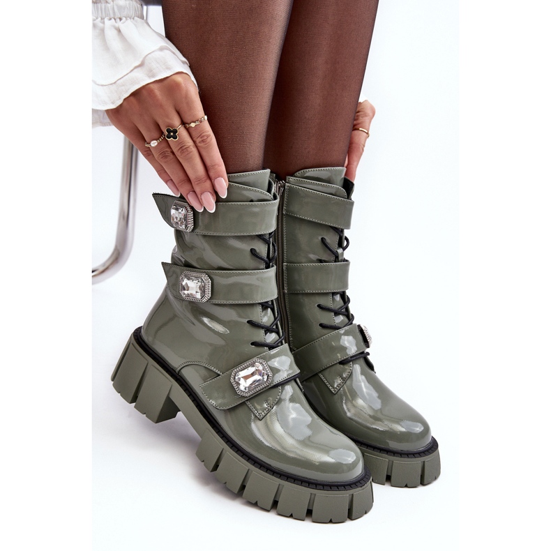Bottes Worker Femme Vert Verni S.Barski MR870-61 1