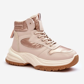 PE1 Chaussures De Sport Isolées À Lacets Pour Femme Beige Dejana 1
