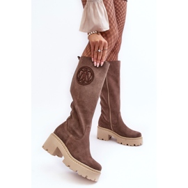 Lewski Shoes Cuissardes en daim pour femmes marron Lewski 3367 brun 2
