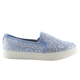 Slip-on dentelle pastels XIN07P Bleu clair 1 Slip-on dentelle pastels XIN07P Bleu clair 1