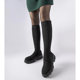 Bottines chaussettes longues Ausonia noires le noir 1 Bottines chaussettes longues Ausonia noires le noir 1