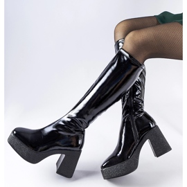 Inna Bottines à talons Fecteau vernies noires 2